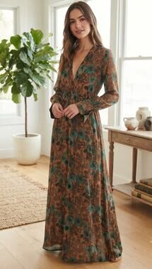 Gorgeous Scanlan Theodore Sunflower Print Maxi Dress
